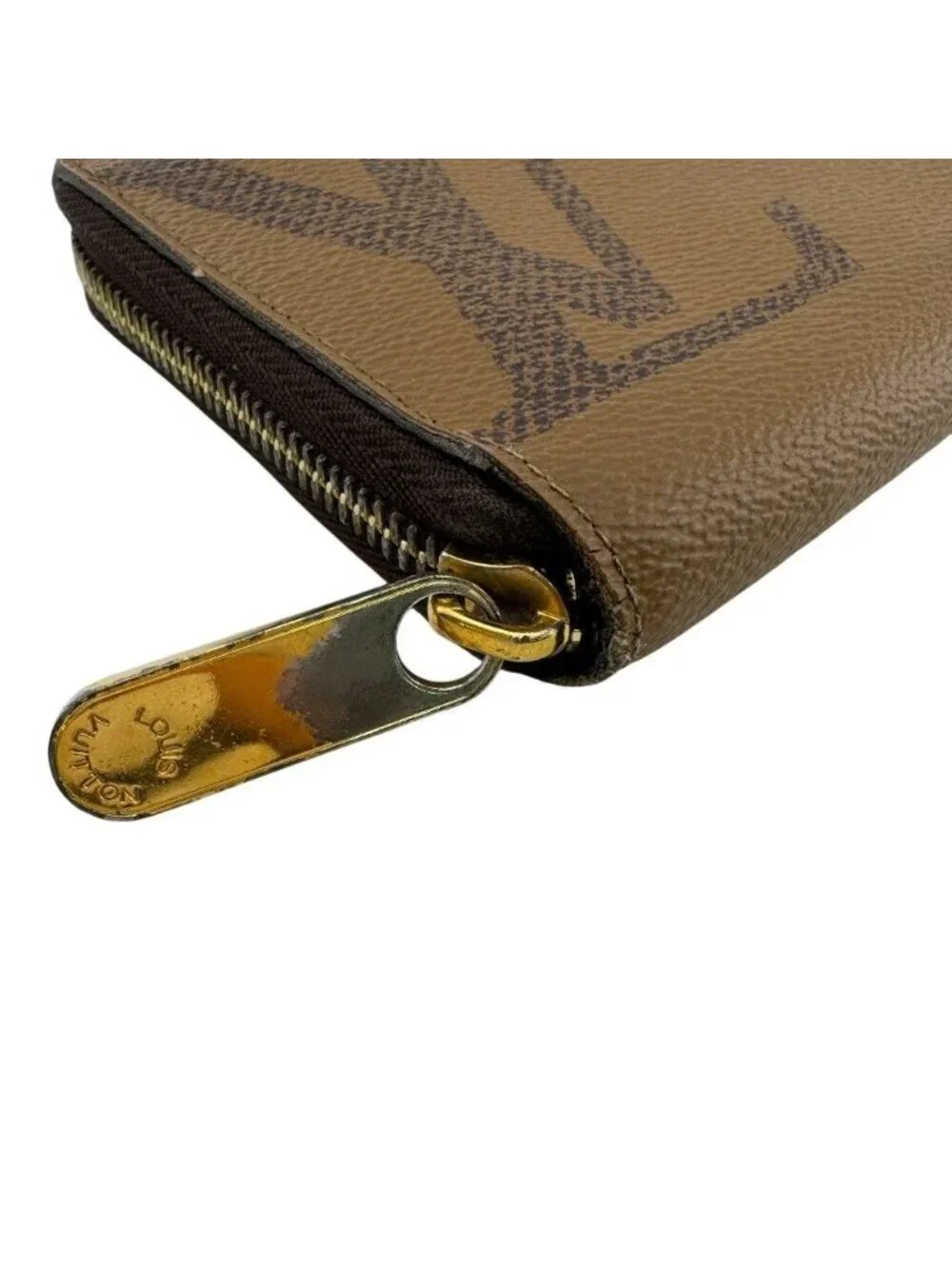 Louis Vuitton Zippy Wallet Giant Monogram Reverse Leather Brown